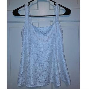 White lace peplum tank top corset shirt size small